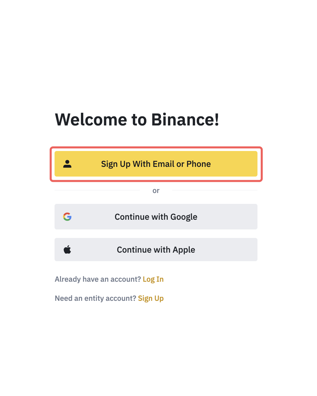 Register by phone or email button