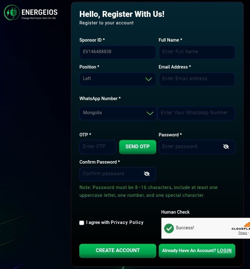 Registration Screen